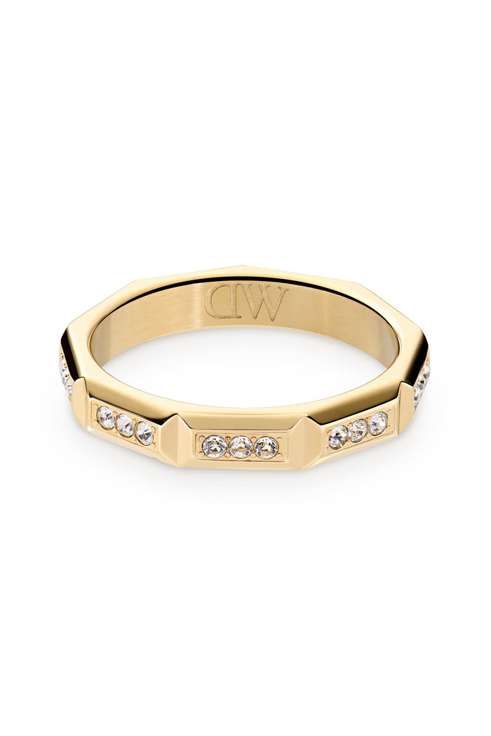 Akcesoria Daniel Wellington Pierścionek damski z cyrkonią Bric Icon Lumine DW00402216 złoty