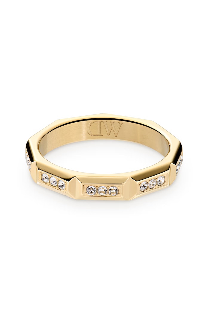 Akcesoria Daniel Wellington Pierścionek damski z cyrkonią Bric Icon Lumine DW00402216 złoty