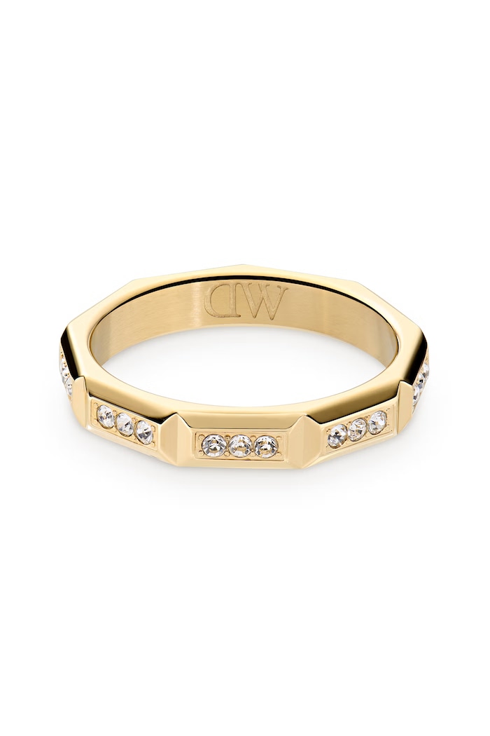 Akcesoria Daniel Wellington Pierścionek damski ze stali nierdzewnej z cyrkonią Bric Icon Lumine DW00402217 złoty