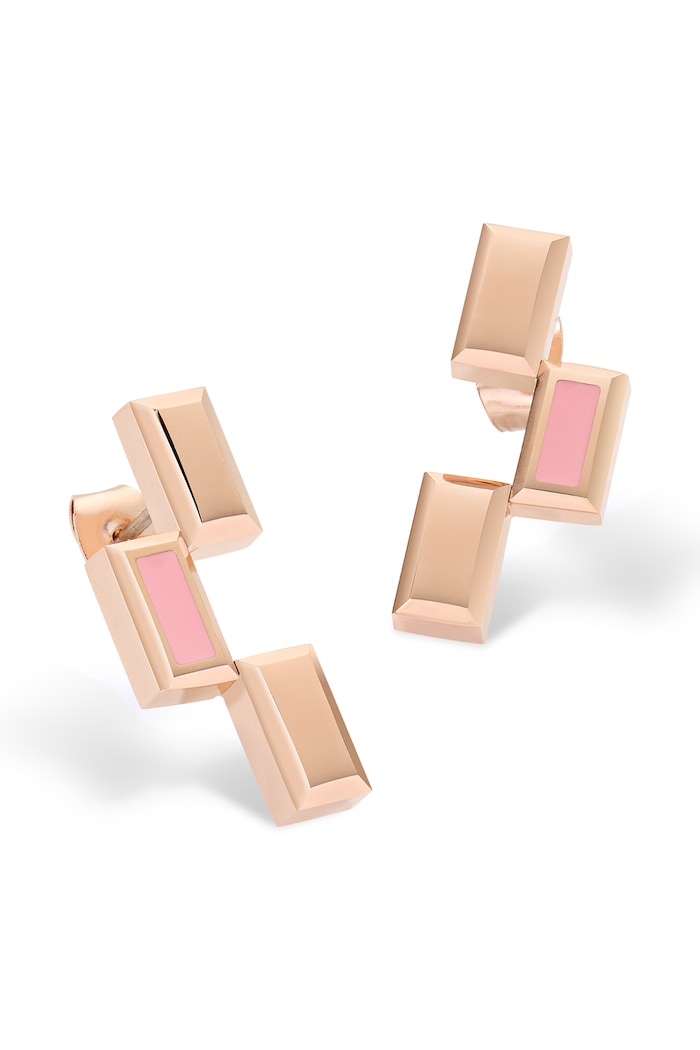 Daniel Wellington Kolczyki damskie ze stali nierdzewnej z cyrkonią Bric DW00402138 złoty AW26