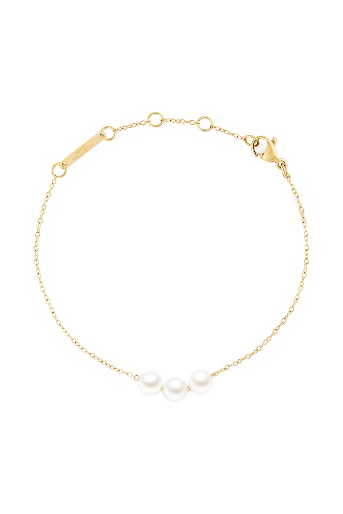 Daniel Wellington Bransoletka damska pozłacana Pearl Trio złoty DW00402104