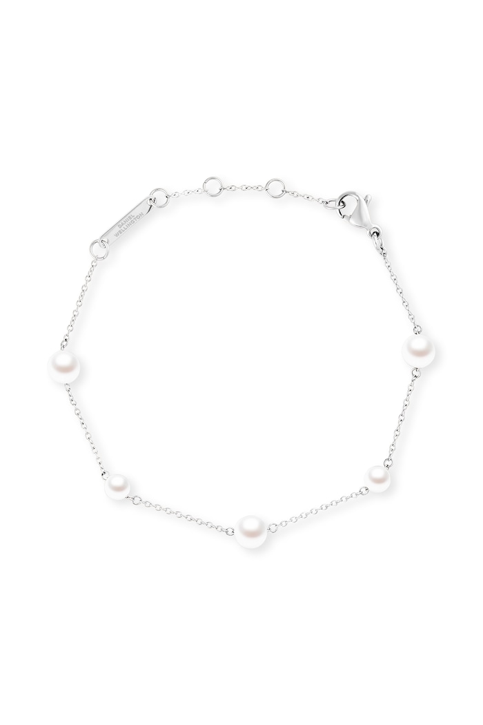 Daniel Wellington Bransoletka damska ze stali nierdzewnej Pearl Step srebrny DW00402106