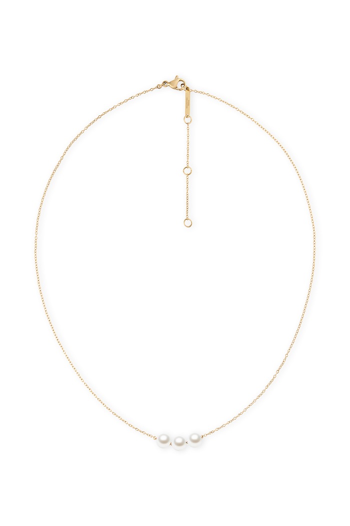Daniel Wellington Naszyjnik damski pozłacany Pearl Trio złoty DW00402110