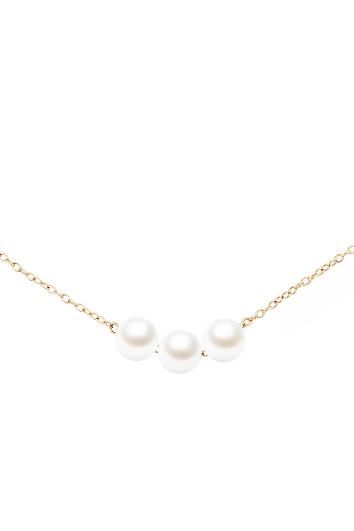 Daniel Wellington Naszyjnik damski pozłacany Pearl Trio DW00402110 złoty AW26