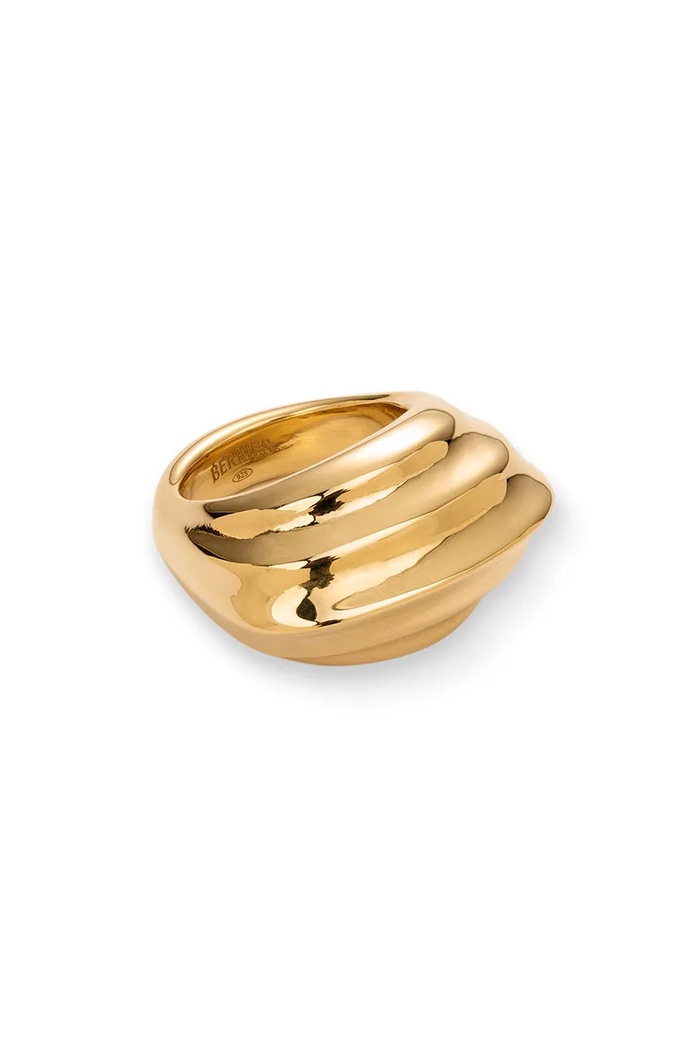 BERRIES Pierścionek srebrny pozłacany Shell Ring PBS13G złoty AW26