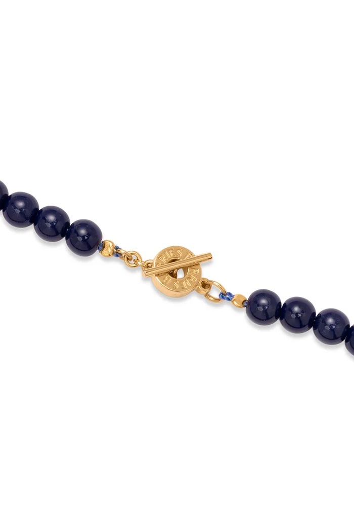 Akcesoria BERRIES Naszyjnik damski srebrny pozłacany Berry Necklace NWA001 granatowy