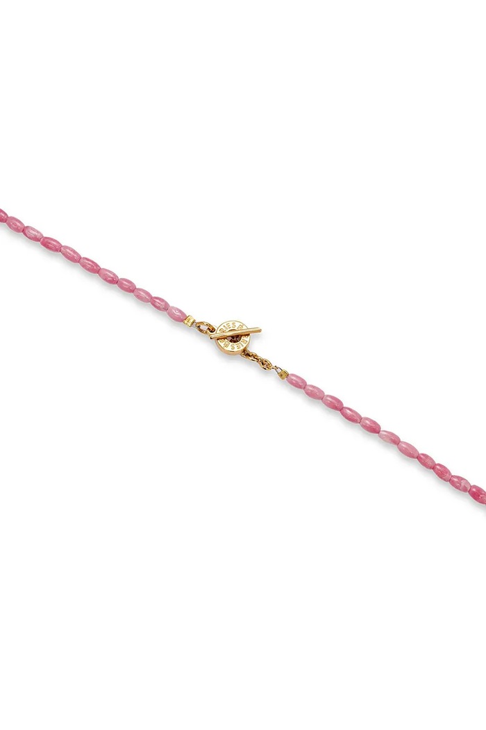 Akcesoria BERRIES Naszyjnik damski srebrny pozłacany z koralem Meadow Necklace NWA016 różowy