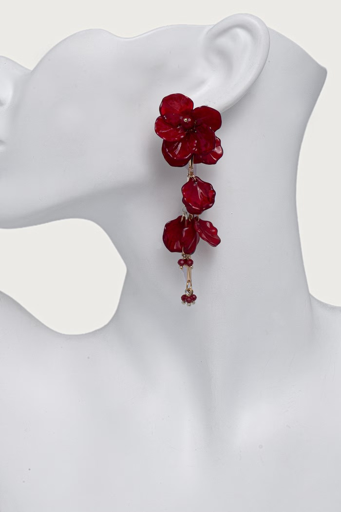 Doplnky Aldo Náušnice dámske CHICFLORALMINI CHICFLORALMINI.600 burgundské