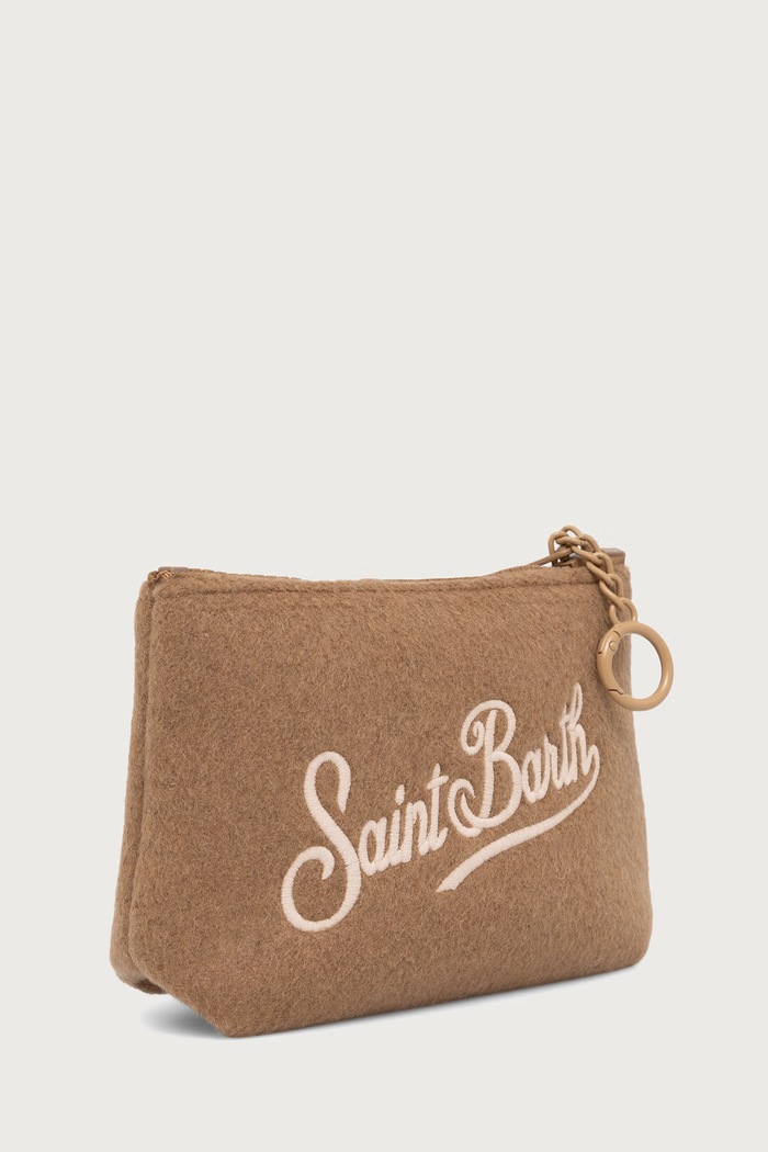 MC2 Saint Barth Kosmetyczka damska z wełną ALMI003 beżowy AW26