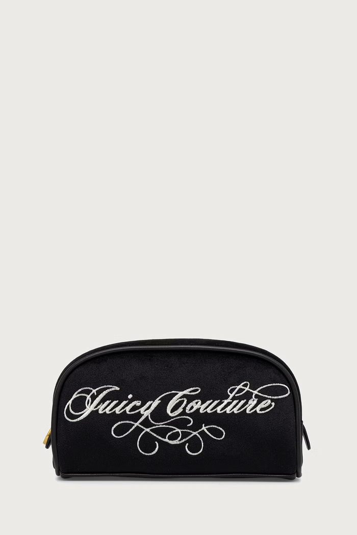 Juicy Couture Kosmetyczka damska welurowa TAYLOR czarny BEJ2699G5WPO