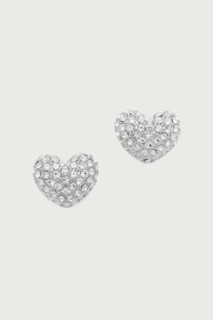 MARC JACOBS Обици дамски от месинг PAVE BALLOON HEART сребърен 2R5JER001J27