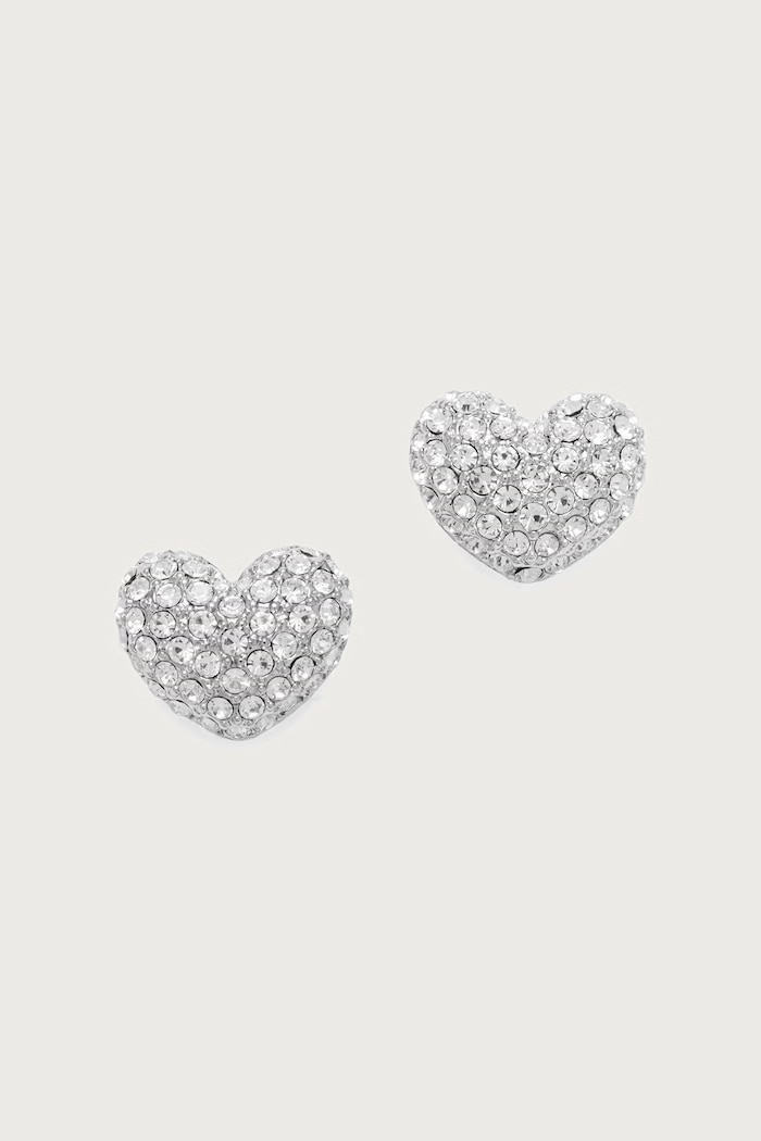 MARC JACOBS Обици дамски от месинг PAVE BALLOON HEART сребърен 2R5JER001J27