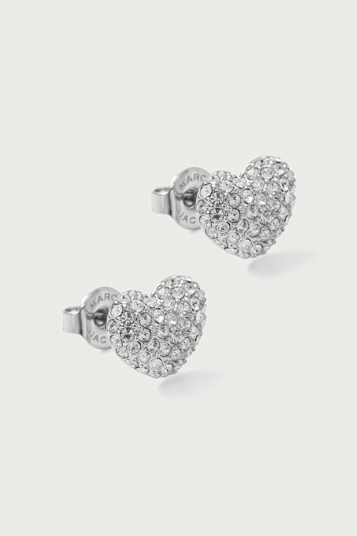MARC JACOBS Обици дамски от месинг PAVE BALLOON HEART 2R5JER001J27 сребърен AW26