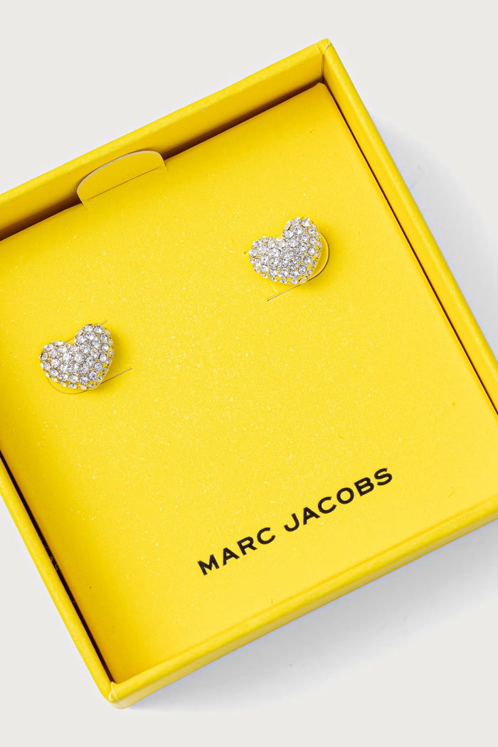 Аксесоари MARC JACOBS Обици дамски от месинг PAVE BALLOON HEART 2R5JER001J27 сребърен