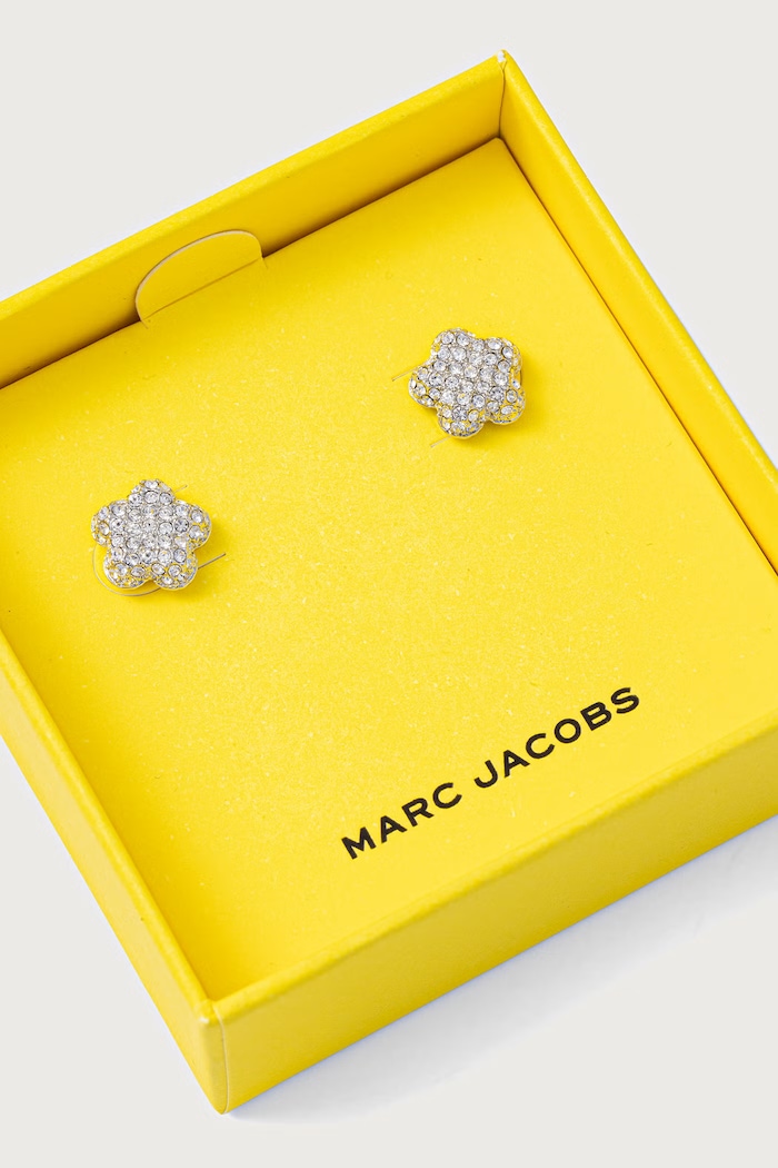 Аксесоари MARC JACOBS Обици дамски от месинг PAVE BALLOON DAISY 2R5JER001J25 сребърен