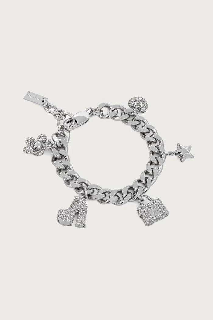 MARC JACOBS Bransoletka damska posrebrzana PAVE MINI ICON srebrny 2R3JBR001J81