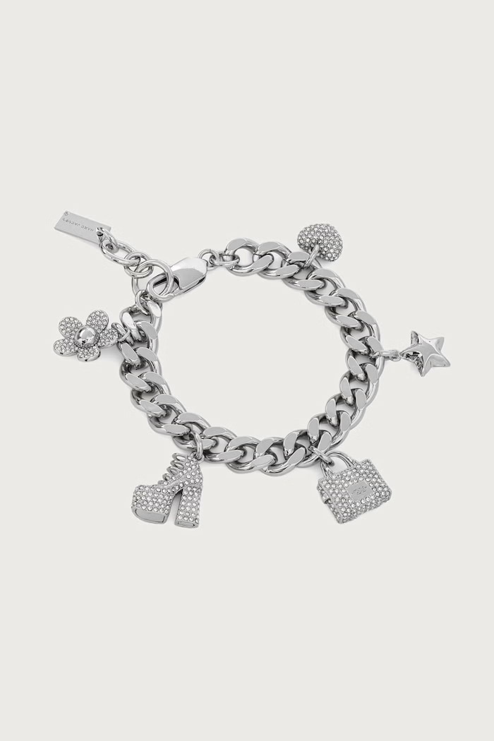 MARC JACOBS Bransoletka damska posrebrzana PAVE MINI ICON srebrny 2R3JBR001J81