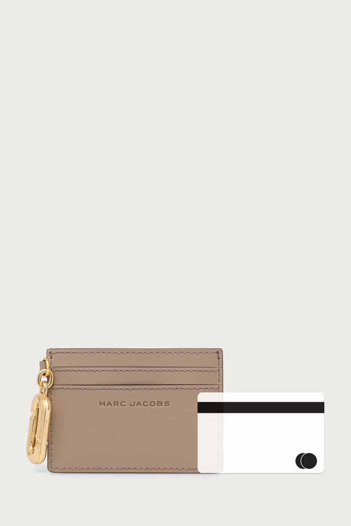 Akcesoria MARC JACOBS Etui na karty damskie skórzane CARD CASE 2P6SMP016S01 beżowy