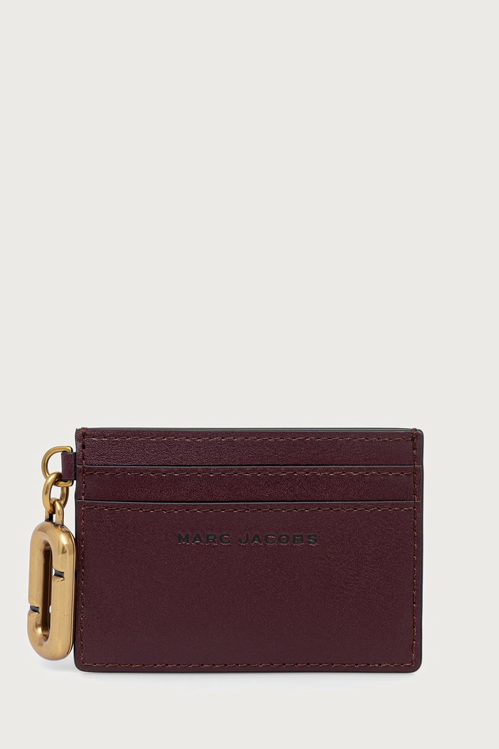 MARC JACOBS Etui na karty damskie skórzane CARD CASE bordowy 2P6SMP016S01