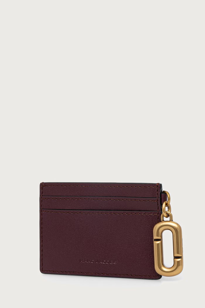 MARC JACOBS Etui na karty damskie skórzane CARD CASE 2P6SMP016S01 bordowy AW26
