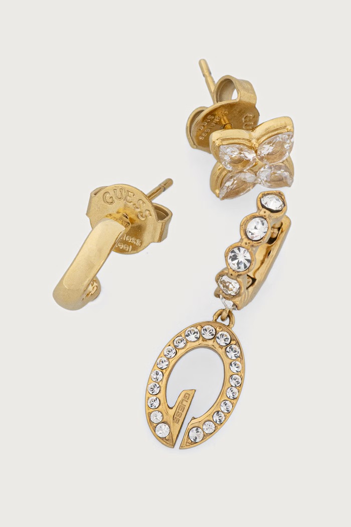 Guess Kolczyki damskie ze stali nierdzewnej G CAMDEN 3-pack JUBS06.056JW złoty AW26