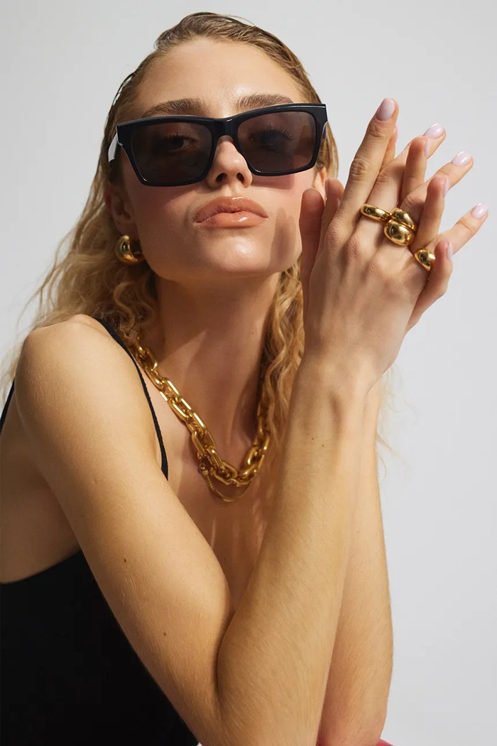 BERRIES prstan ženski pozlačen Viva Gold Mini Ring PE136FG zlata AW26
