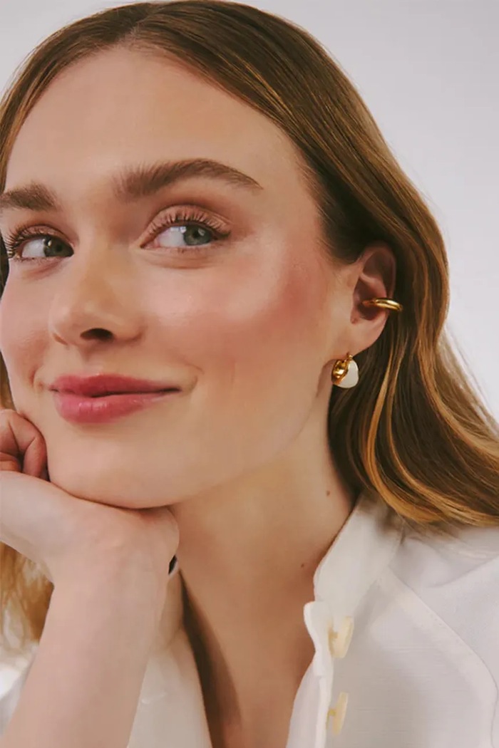 BERRIES naušnice za žene pozlaćene srebrne s emajlom Viva Popcorn Earrings KE006G zlatna AW26