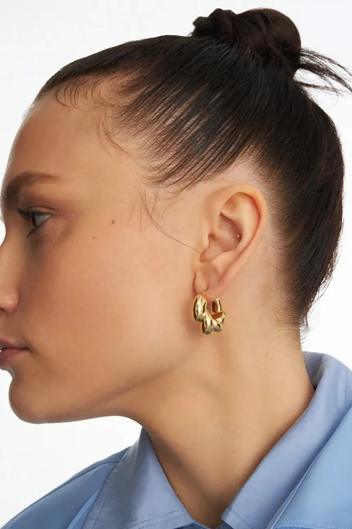 Dodaci BERRIES naušnice za žene pozlaćene srebrne Row Earrings KE0101FG zlatna