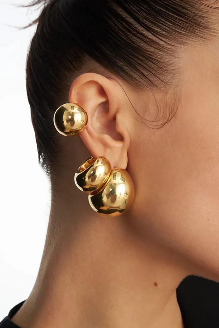 BERRIES naušnice za žene pozlaćene srebrne Luna Earrings zlatna KE0102FG