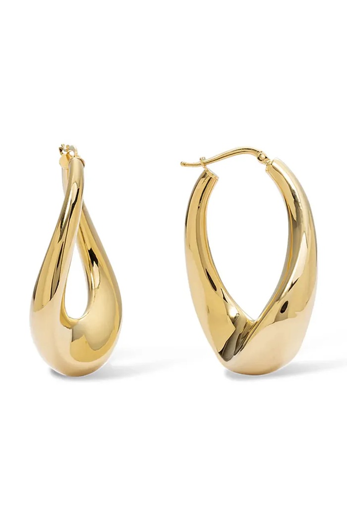 BERRIES naušnice za žene pozlaćene srebrne Loop Earrings zlatna KE0103FG