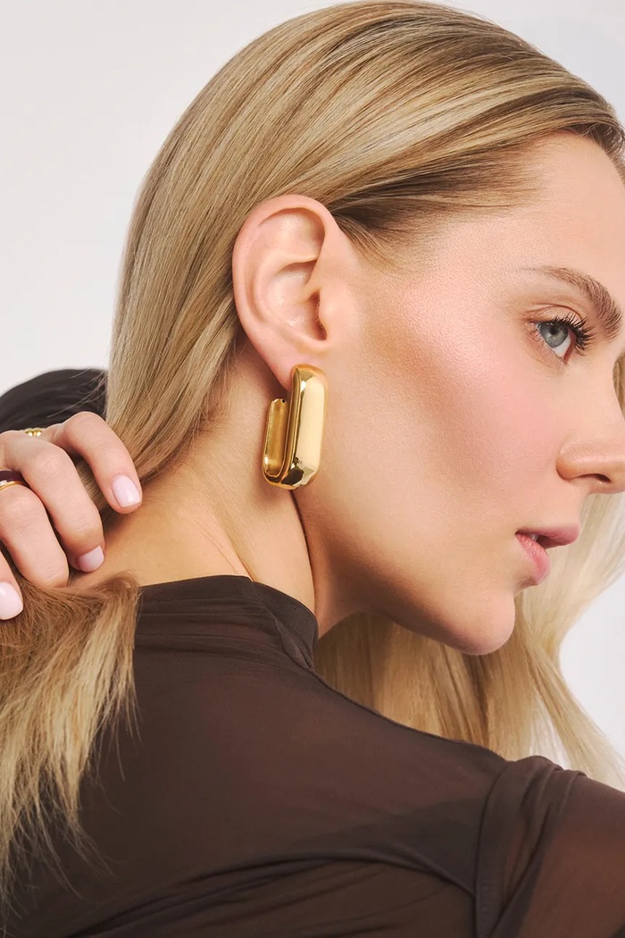 BERRIES naušnice za žene pozlaćene srebrne Helene Earrings zlatna K0014G