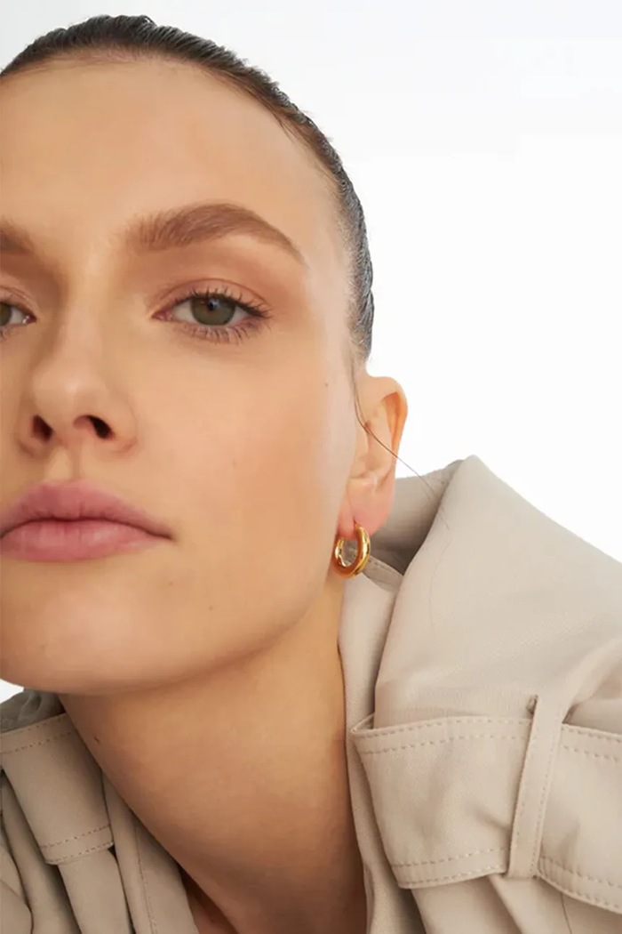 Dodaci BERRIES naušnice za žene pozlaćene srebrne Eternal no. 10 Earrings KE084FG zlatna