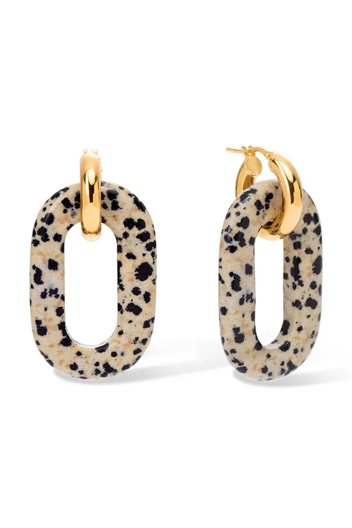 BERRIES za žene pozlaćeno srebro jaspis Duo Freckles MAXI Earrings šarena KDFM1