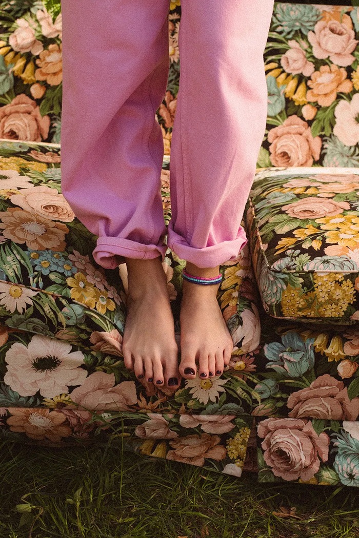 Βραχιόλι ποδιού γυναικείο Meadow Anklet BERRIES μωβ BWA013