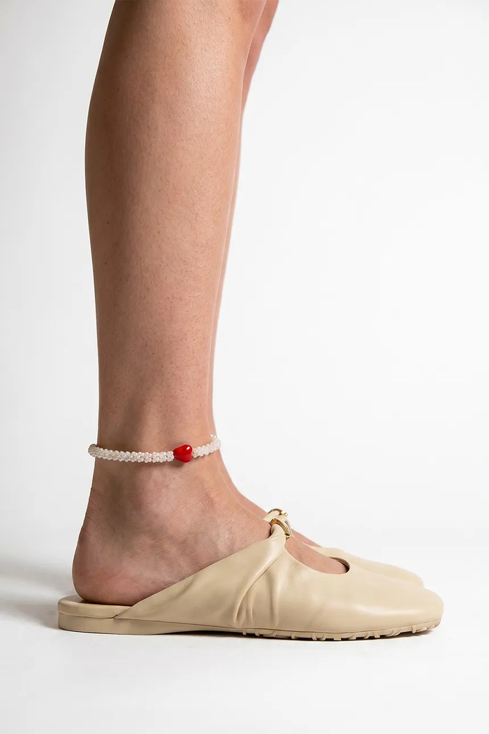 Βραχιόλι ποδιού Cream Anklet BERRIES BWA011 λευκό