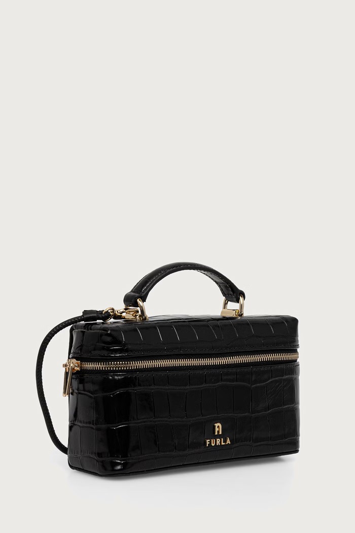 Furla Kosmetyczka damska skórzana Camelia Micro WE00625.BX4255.O6000 czarny AW26