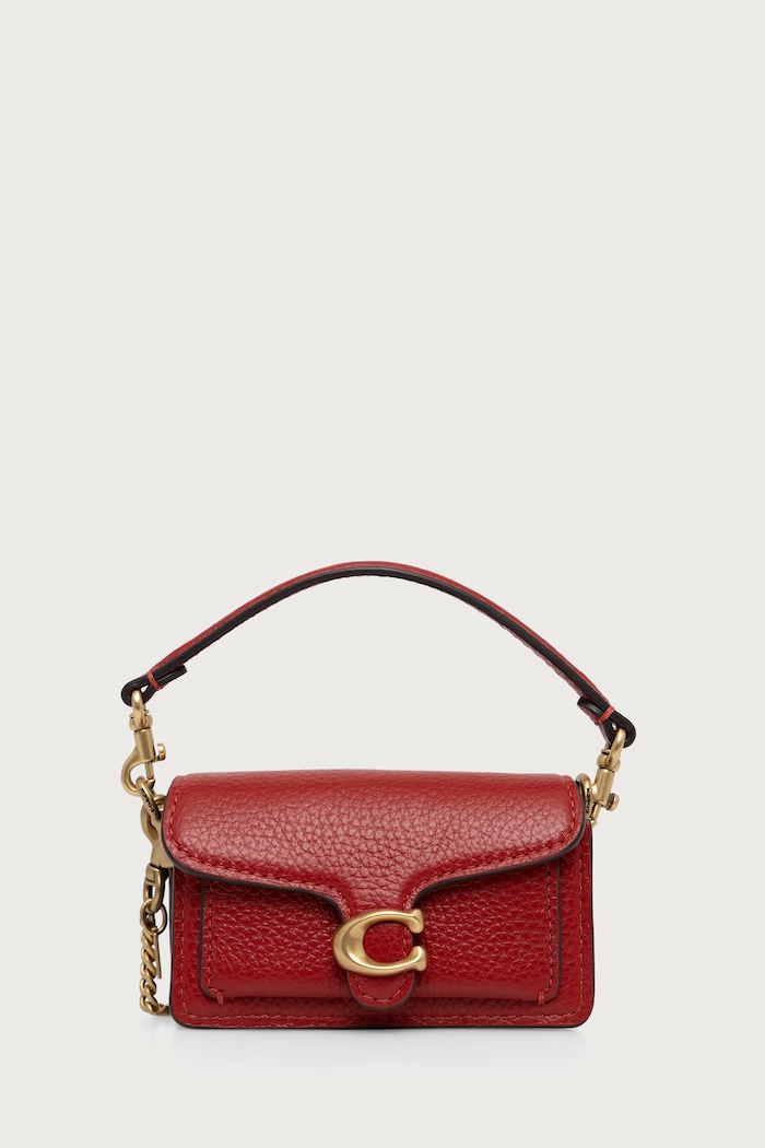 Coach Brelok męski skórzany Tabby Bag Charm czerwony CCZ00