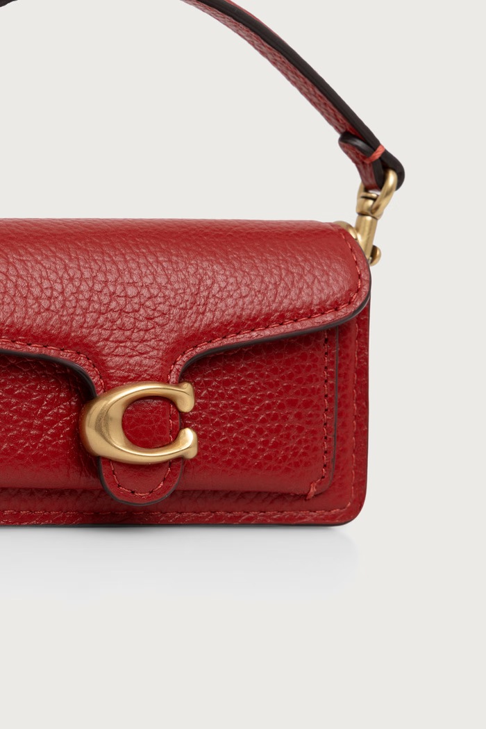 Coach Brelok męski skórzany Tabby Bag Charm CCZ00 czerwony AW26