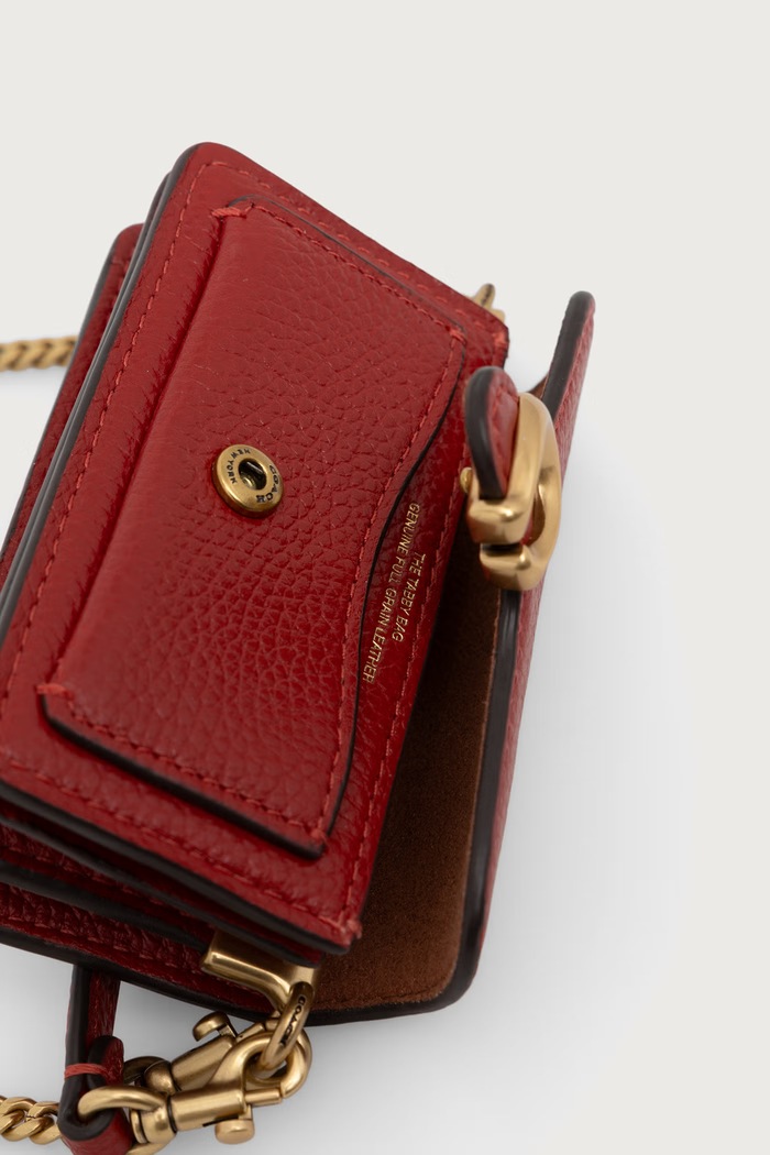 Brelok męski skórzany Tabby Bag Charm Coach CCZ00 czerwony