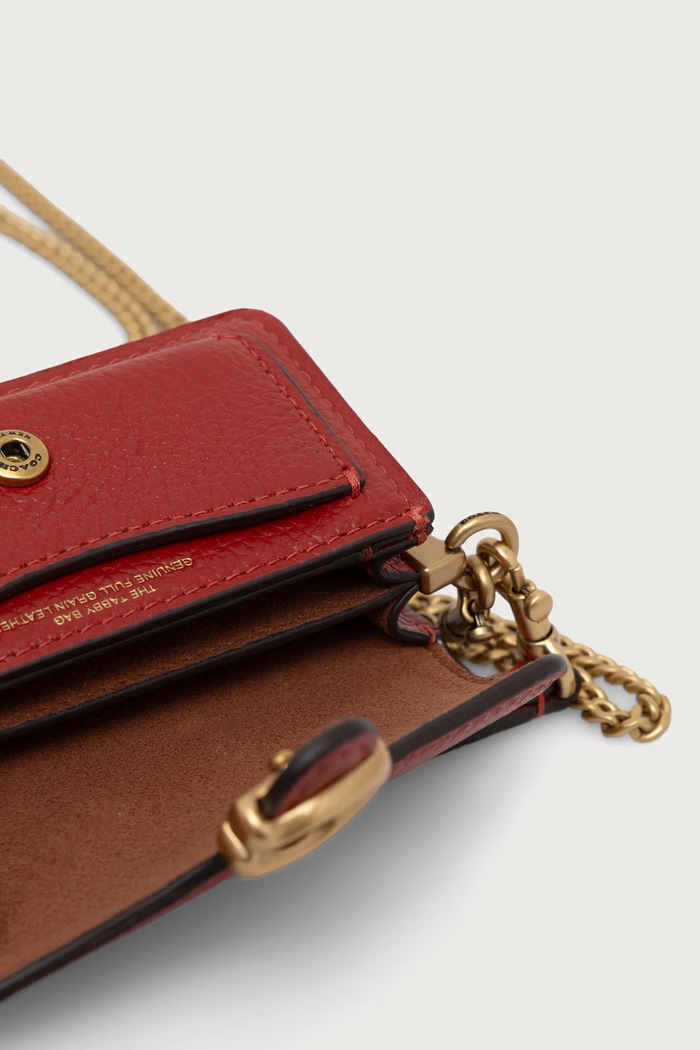 Brelok męski skórzany Tabby Bag Charm Coach czerwony CCZ00