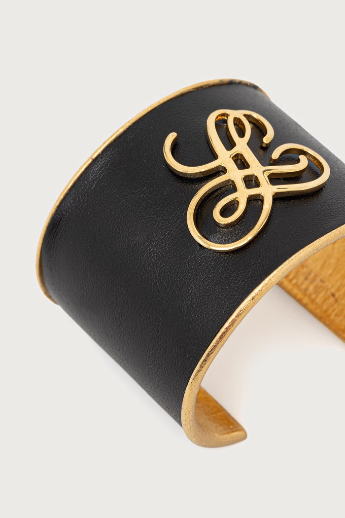 Luisa Spagnoli bransoletka skórzana Necessario 543626 czarny AW26