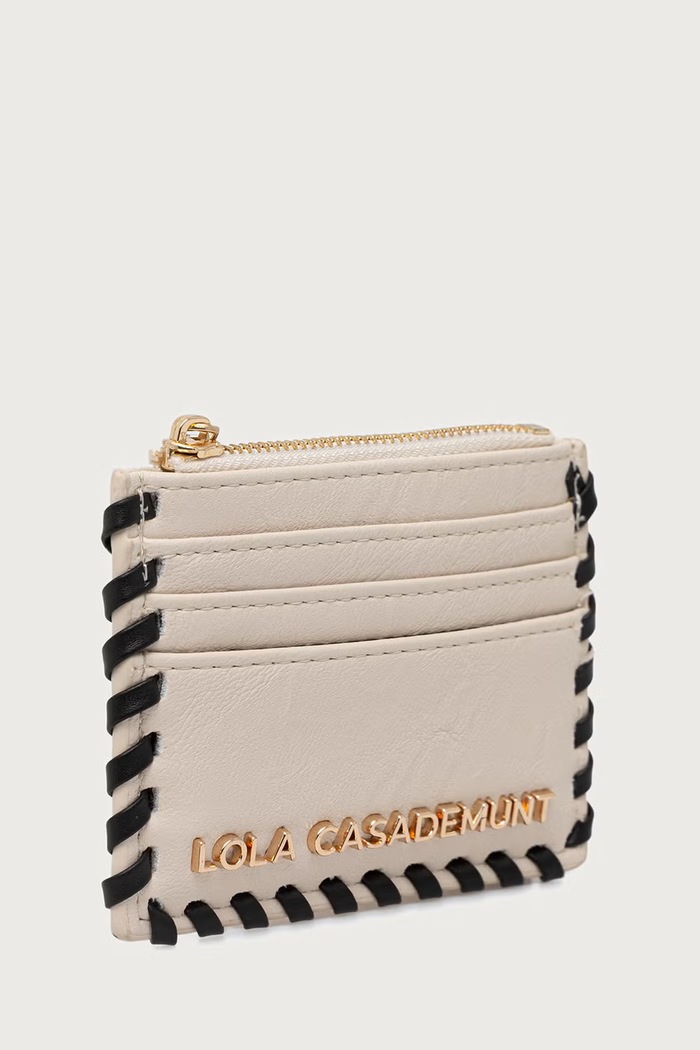 Lola Casademunt Portfel damski z imitacji skóry LS2612023 beżowy AW26
