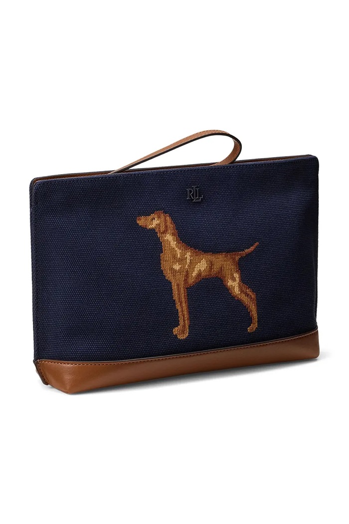 Akcesoria Lauren Ralph Lauren Kosmetyczka damska bawełniana 432P18736 granatowy