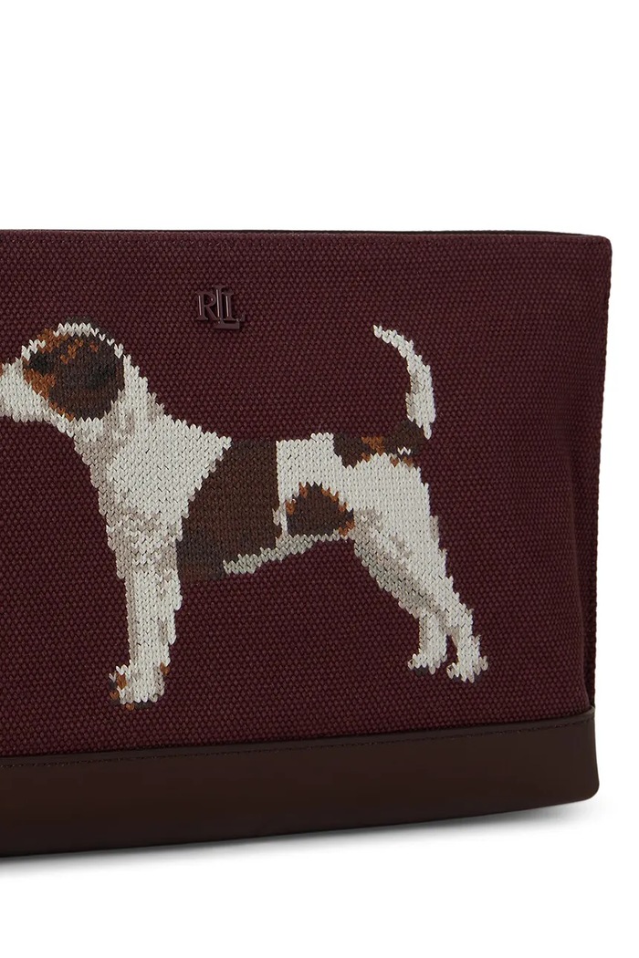 Kosmetyczka damska bawełniana Lauren Ralph Lauren 432P18736 bordowy
