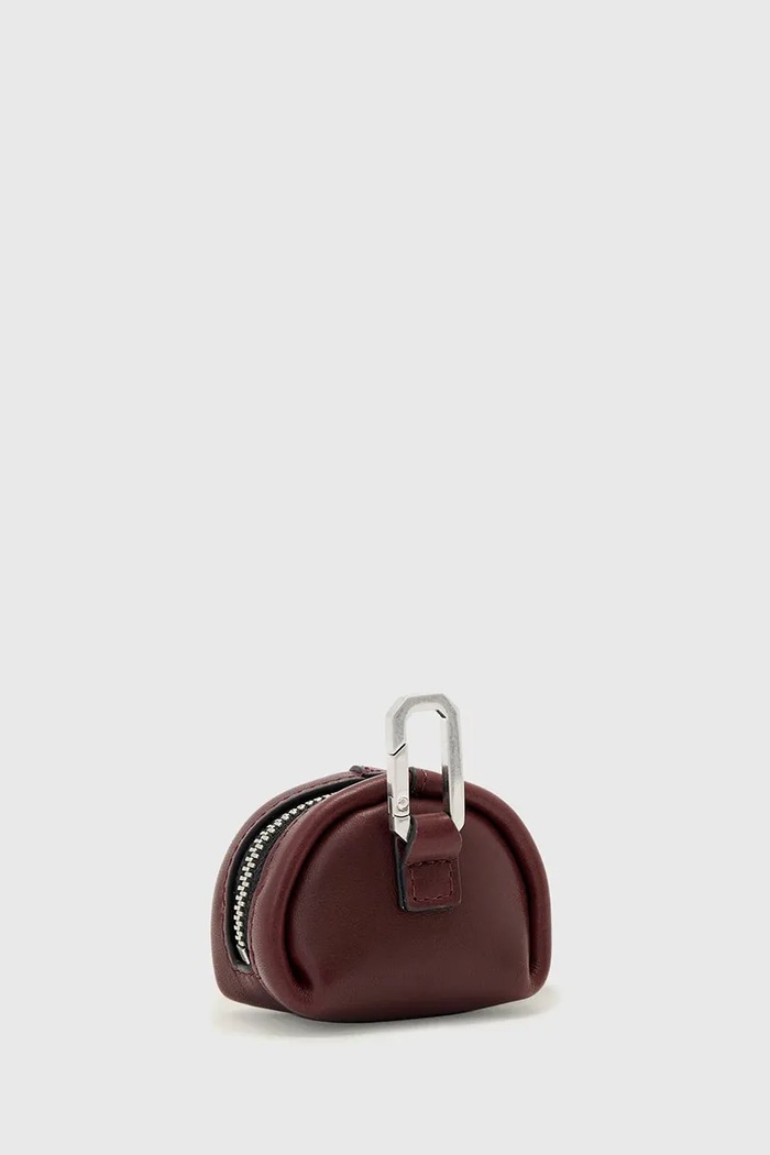 AllSaints Etui na słuchawki damskie skórzane ROSALIE W169XF pomarańczowy AW26