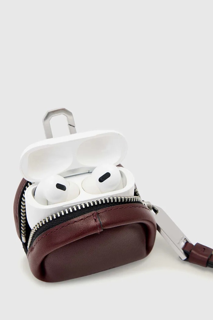 Etui na słuchawki damskie skórzane ROSALIE AllSaints W169XF pomarańczowy