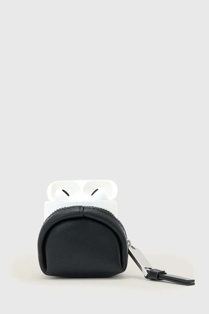 AllSaints Etui na słuchawki damskie skórzane ROSALIE W169XF czarny AW26