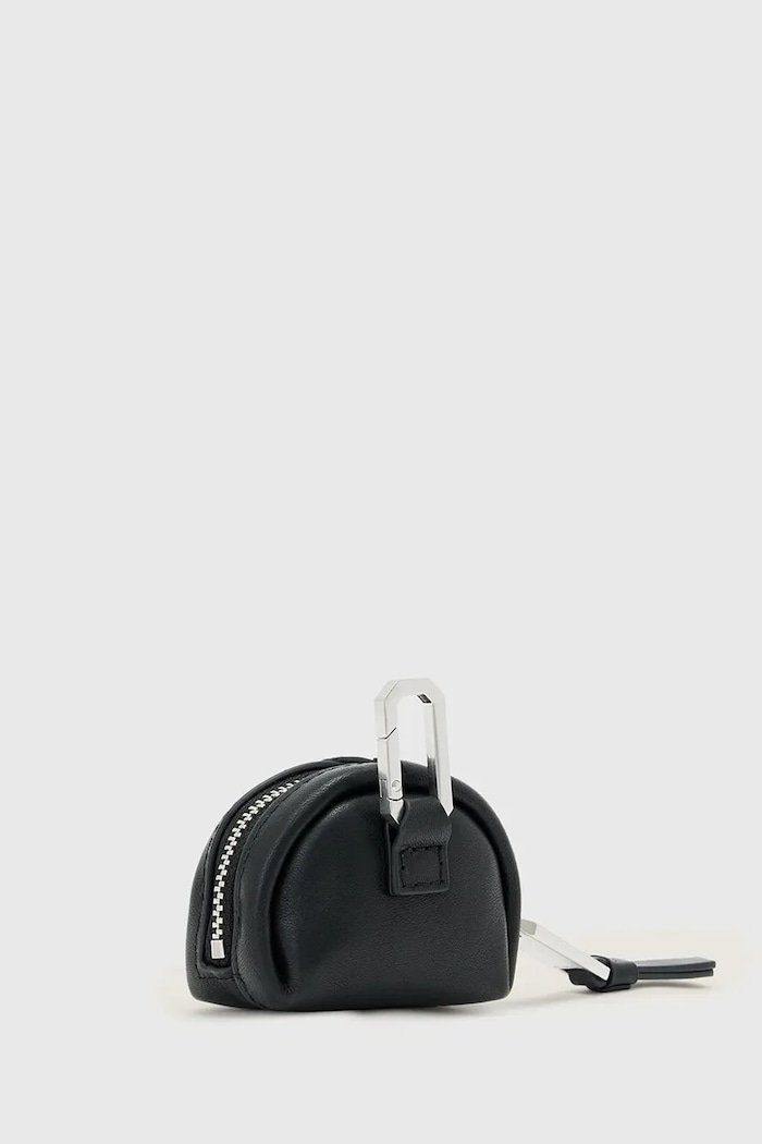 Akcesoria AllSaints Etui na słuchawki damskie skórzane ROSALIE W169XF czarny