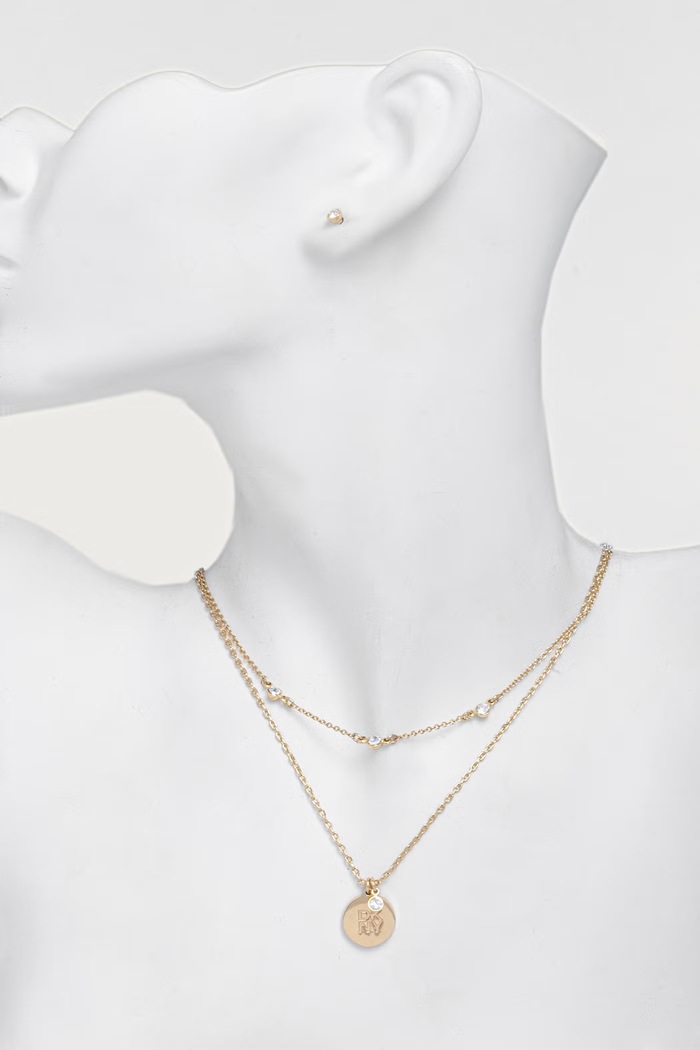 DKNY naszyjnik i kolczyki damskie metalowe 04S00107 złoty