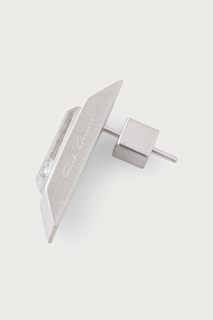 Accessories Rick Owens DRKSHDW Crystal Beveled earring brass Women's RJ0000152.MMTES2 silver